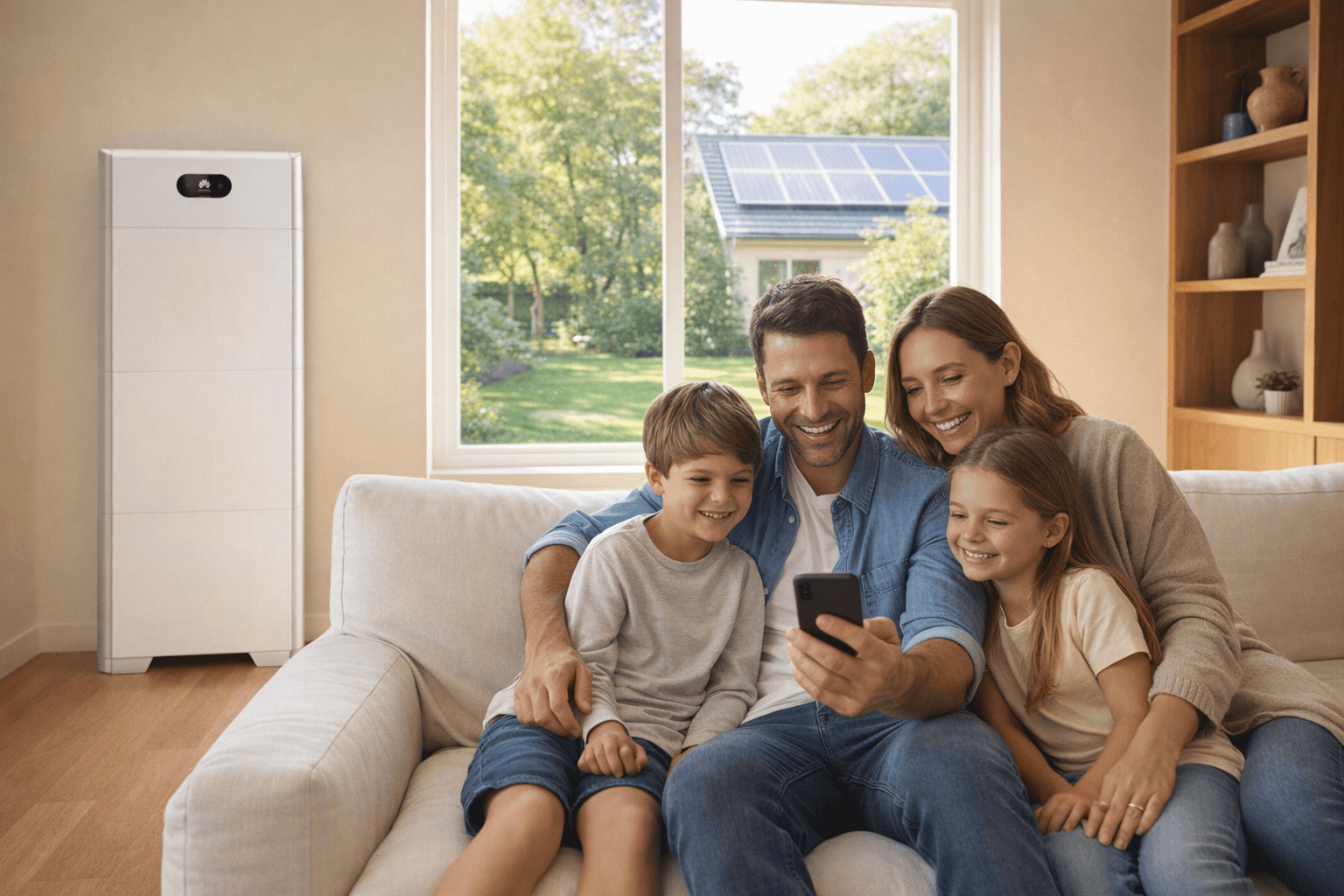 Rodzina z aplikacją FusionSolar