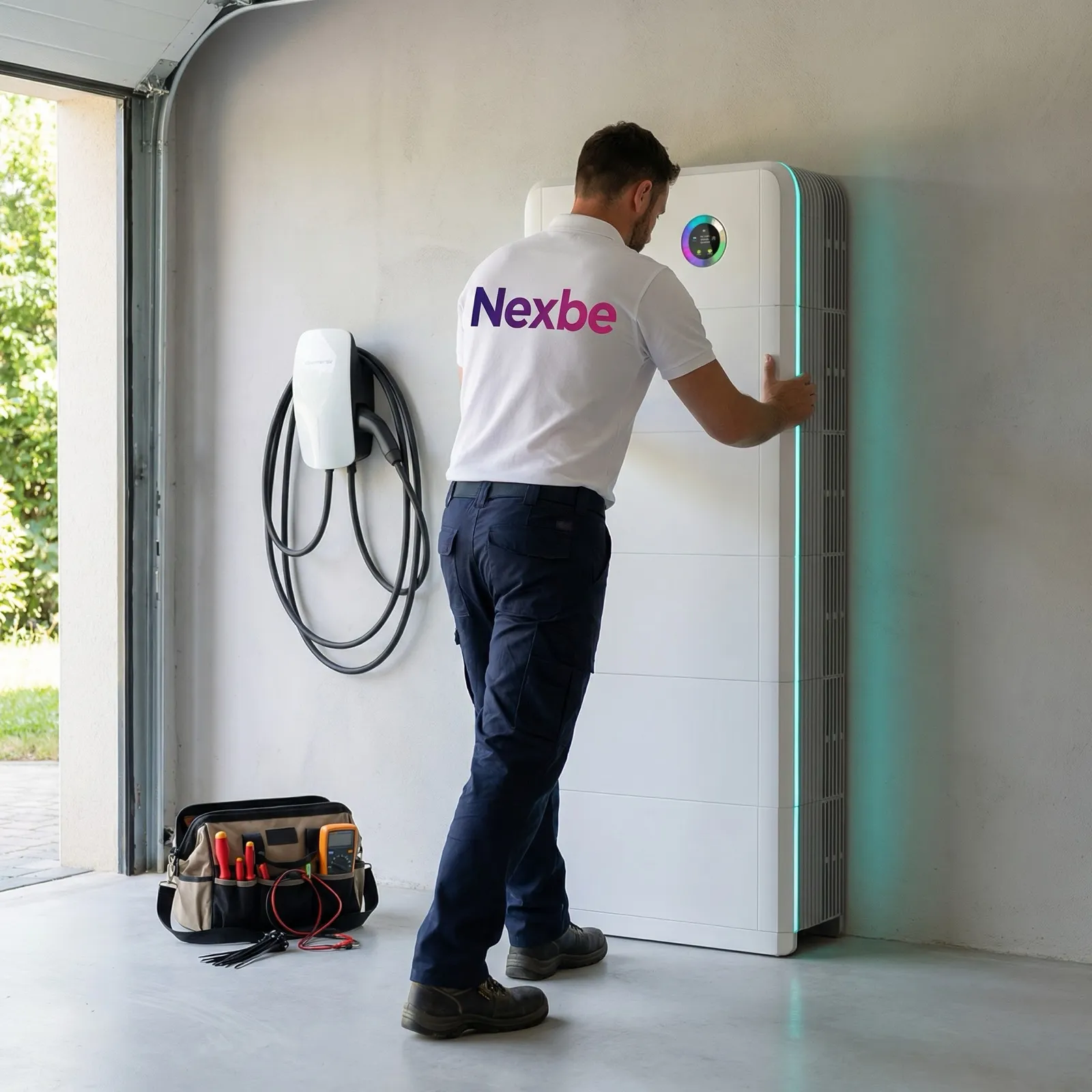 Profesjonalny montaż systemu HV magazynu energii przez instalatora NEXBE